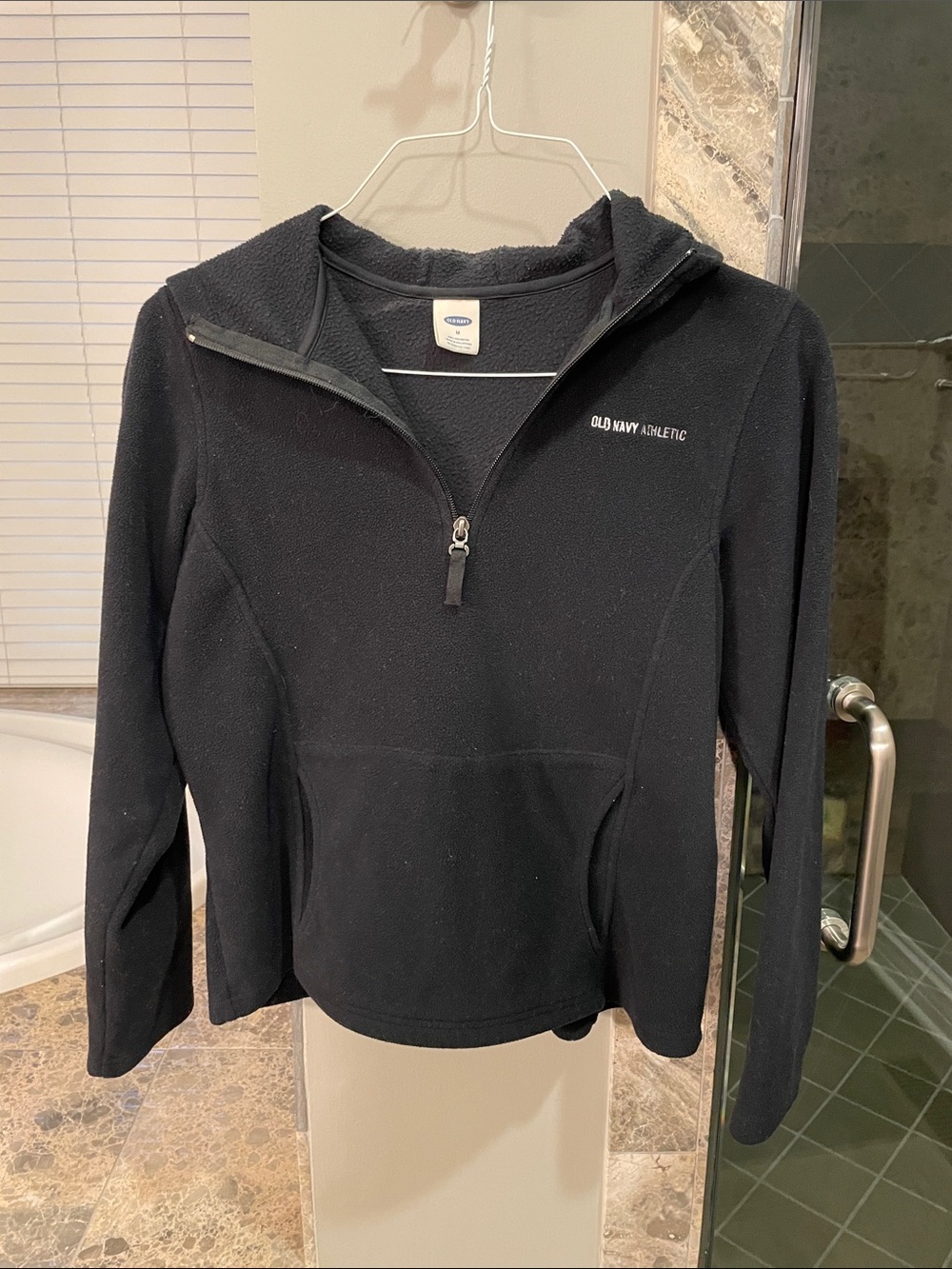 Old Navy Black Half-Zip Fleece Hoodie